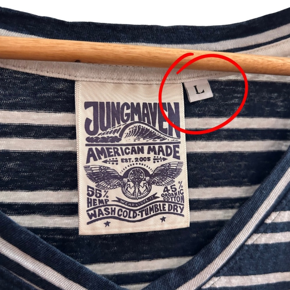 Jungmaven Paige V-Neck Tee Size L - Picture 3 of 5